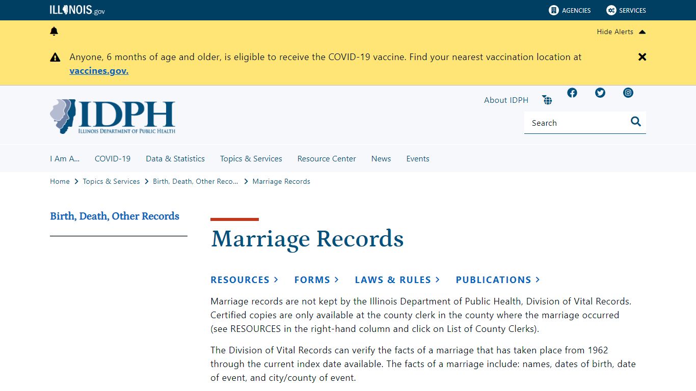 Marriage Records - Illinois