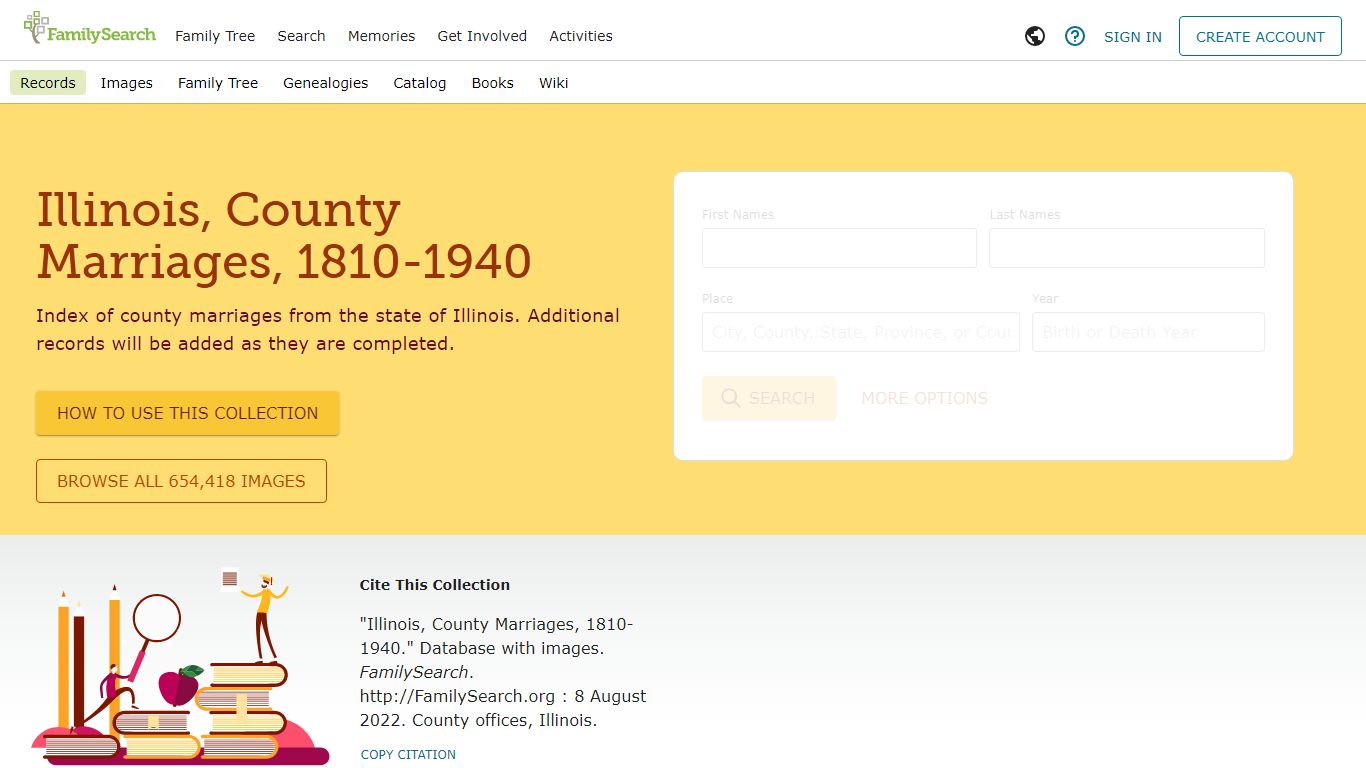 Illinois, County Marriages, 1810-1940 • FamilySearch